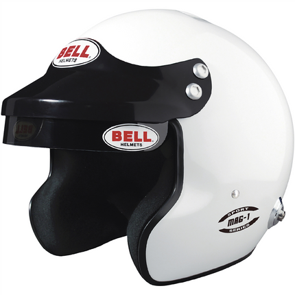 BELL MOTOR SPORT MAG-10 (HANS) FIA8859-2015 CAR RACING HELMET WHITE