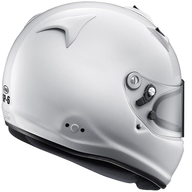 ARAI WHITE GP6 PED FIA CAR RACING HELMET