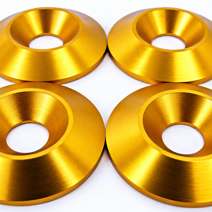 Aluminum CSK M8 (8mm) 30mm Seat Washer 4pk / Black Gold Silver
