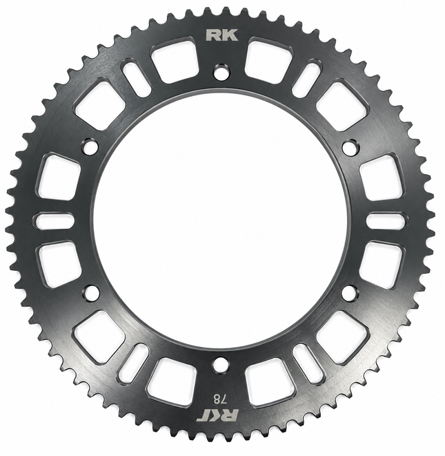 Sprocket Rear Aluminium Silver RK-NKP 66T to 89T