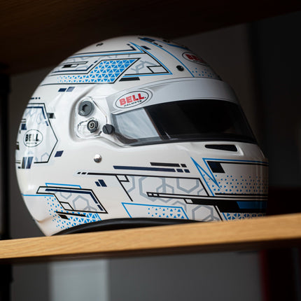 BELL MOTOR SPORT RS7-K K2020 BLUE / WHITE KART RACING HELMET