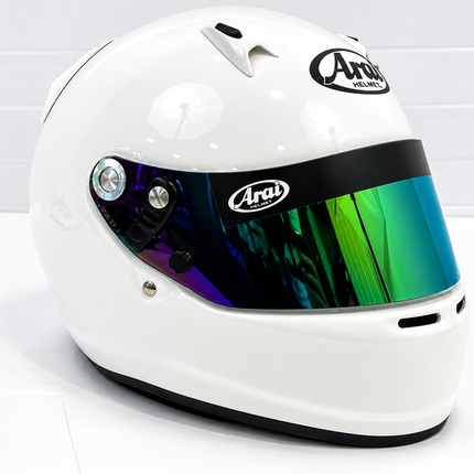 ARAI SK-6 SK6 KART MOTORSPORT HELMET - WITH EXTRA MIRROR VISOR BLUE GREEN GOLD SILVER
