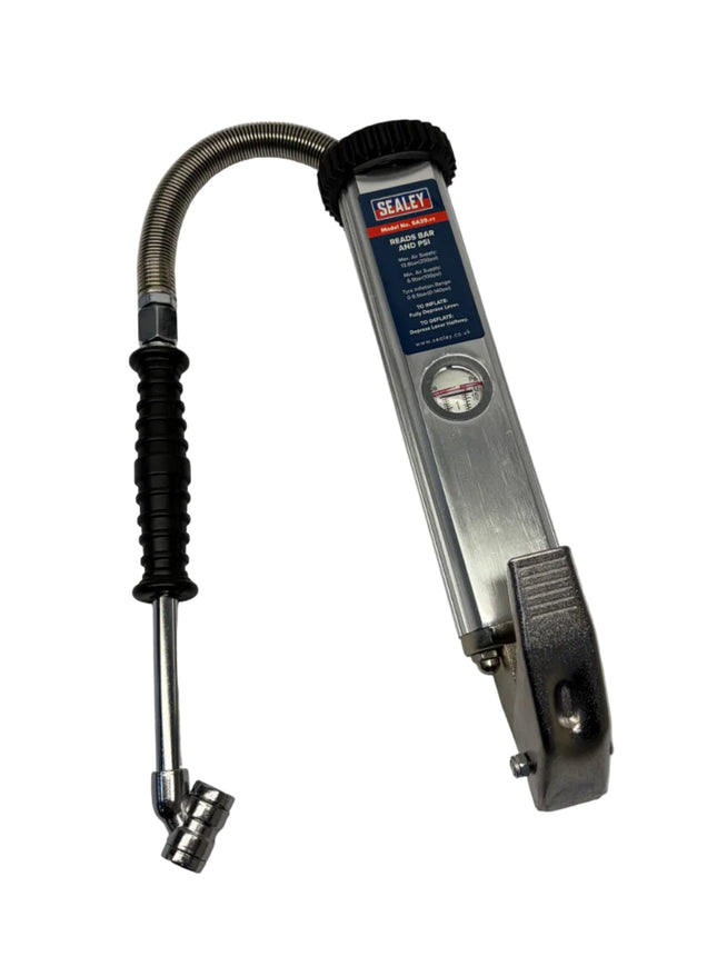Sealey Tyre Inflator Long Type with Twin Push-On Connector SA39