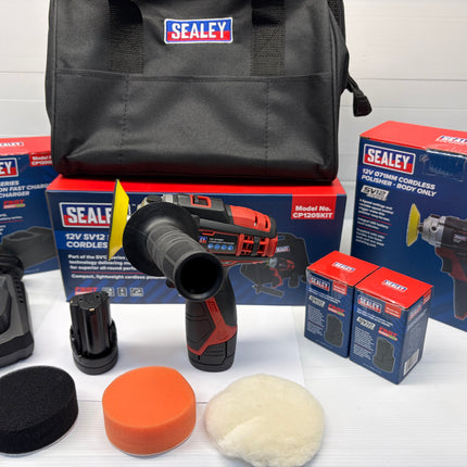 Sealey CP1205KIT 12V Mini Polisher Kit– 2x Batteries – 71mm 2 Batteries &Charger