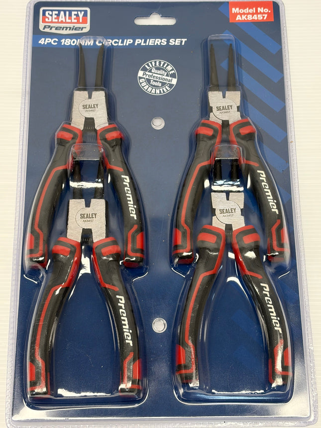 Sealey AK8457 180mm Circlip Pliers Set 4pc
