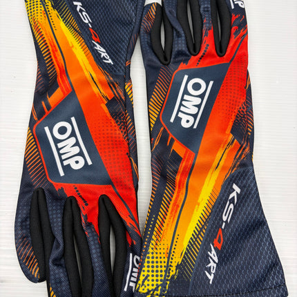 OMP KS-4 KS4 ART BLACK / ORANGE KARTING GLOVES