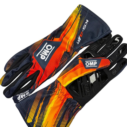 OMP KS-4 KS4 ART BLACK / ORANGE KARTING GLOVES