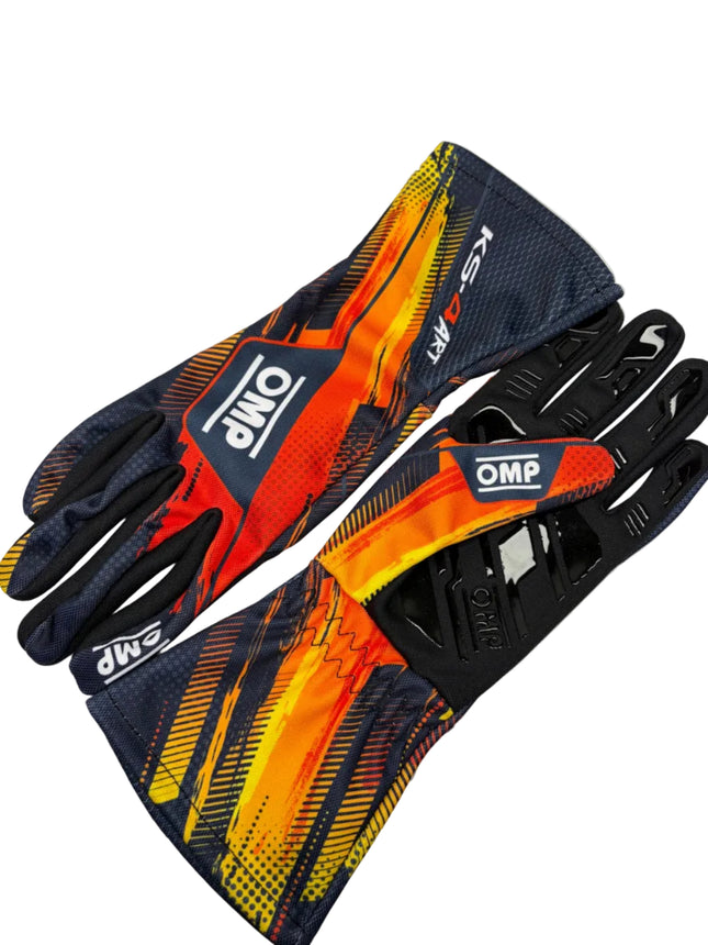 OMP KS-4 KS4 ART BLACK / ORANGE KARTING GLOVES