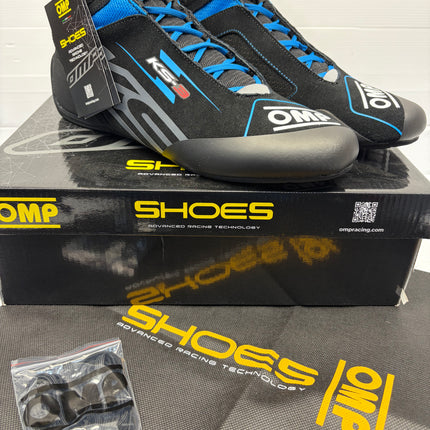 OMP KS-3 MY 2026 BLACK / CYAN / BLUE  KARTING BOOTS DRIVER SHOES