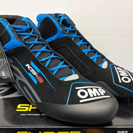 OMP KS-3 MY 2026 BLACK / CYAN / BLUE  KARTING BOOTS DRIVER SHOES