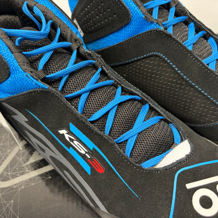 OMP KS-3 MY 2026 BLACK / CYAN / BLUE  KARTING BOOTS DRIVER SHOES
