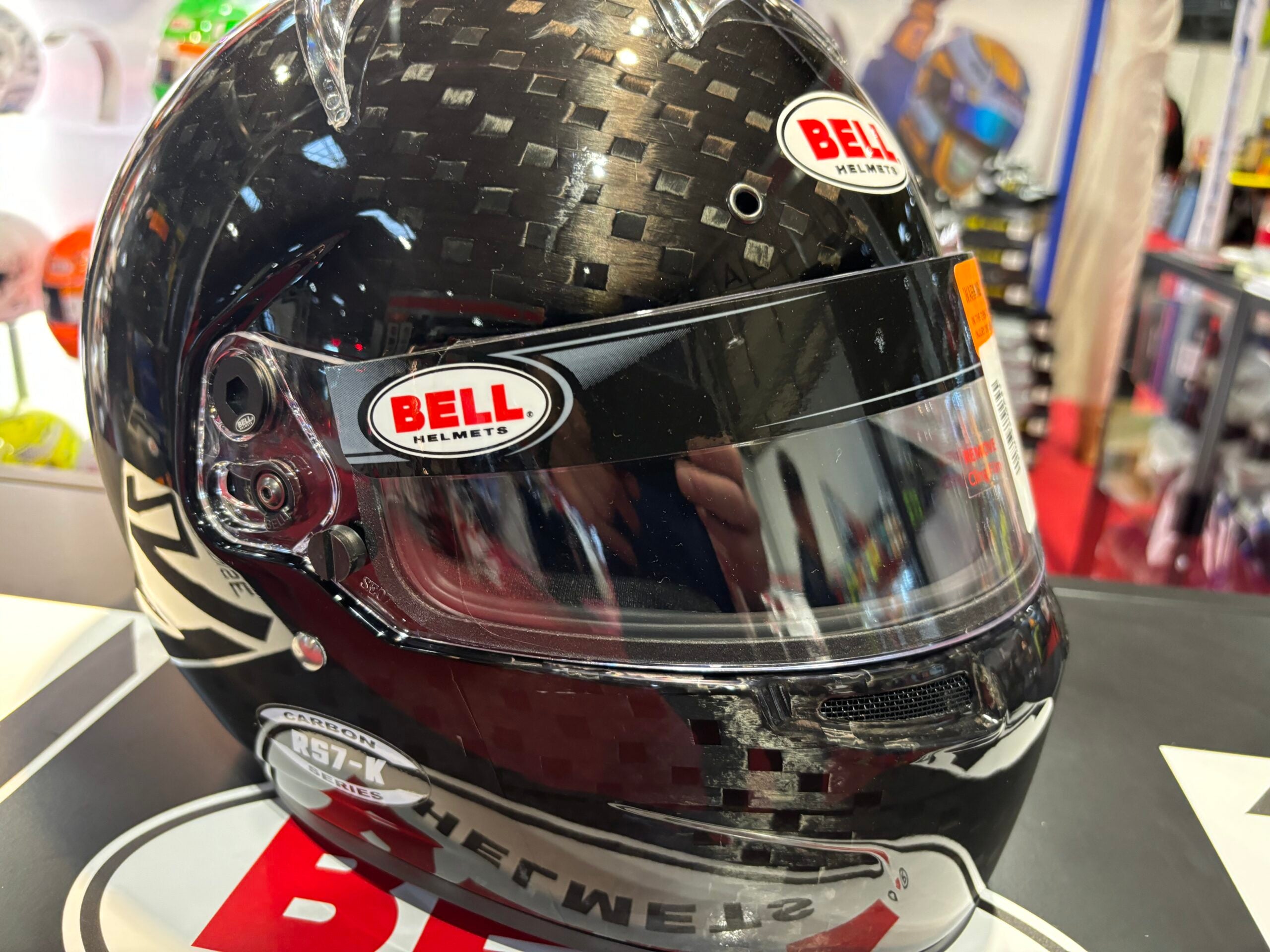 bell auto racing helmet carbon BELL MOTOR SPORT RS7-K K2020 CARBON KART RACING HELMET – Next Karting