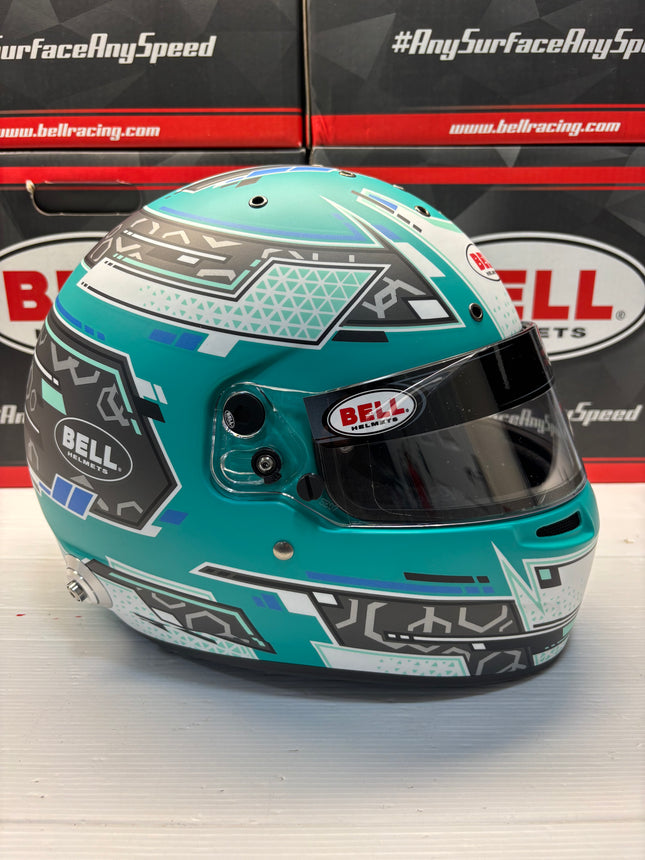 BELL MOTOR SPORT RS7 PRO Anthracite/Aquamarine STAMINA (HANS) FIA8859-2024/SA2025