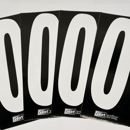 Euro Slim White numbers on Black background Pack Of 4