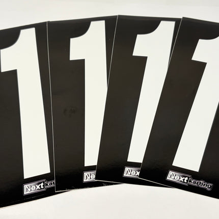 Euro Slim White numbers on Black background Pack Of 4