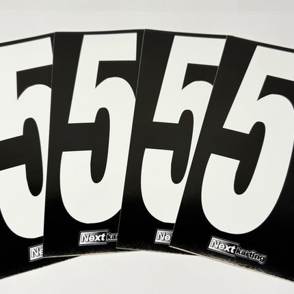 Euro Slim White numbers on Black background Pack Of 4