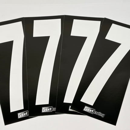 Euro Slim White numbers on Black background Pack Of 4