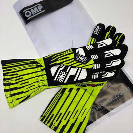 OMP KS-4 KS4 ART BLACK / YELLOW KARTING GLOVES