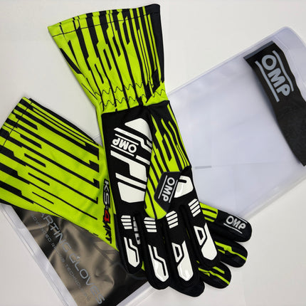 OMP KS-4 KS4 ART BLACK / YELLOW KARTING GLOVES