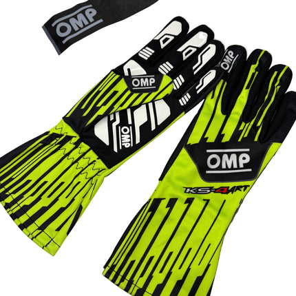 OMP KS-4 KS4 ART BLACK / YELLOW KARTING GLOVES