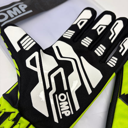 OMP KS-4 KS4 ART BLACK / YELLOW KARTING GLOVES
