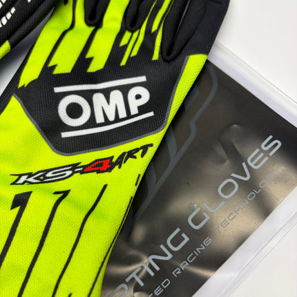 OMP KS-4 KS4 ART BLACK / YELLOW KARTING GLOVES
