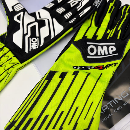 OMP KS-4 KS4 ART BLACK / YELLOW KARTING GLOVES