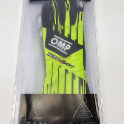 OMP KS-4 KS4 ART BLACK / YELLOW KARTING GLOVES