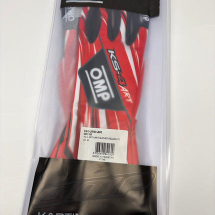 OMP KS-4 KS4 ART RED / WHITE KARTING GLOVES