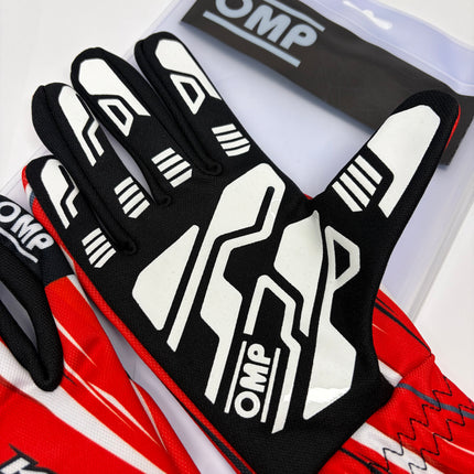 OMP KS-4 KS4 ART RED / WHITE KARTING GLOVES