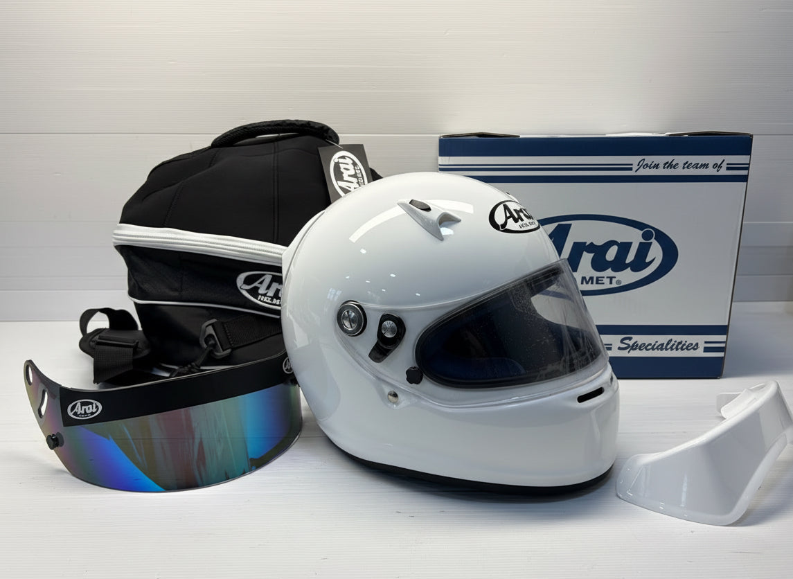 arai gp 6s helmet Arai SK-6 Helmet With Extra Visor, Arai Bag & Rear Spoiler – Next Karting