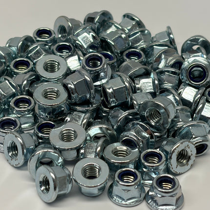 M6 Myloc Flanged Silver Nuts