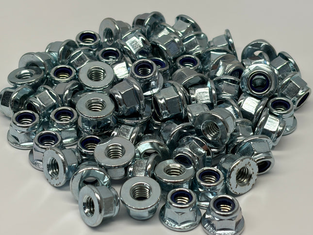 M6 Myloc Flanged Silver Nuts