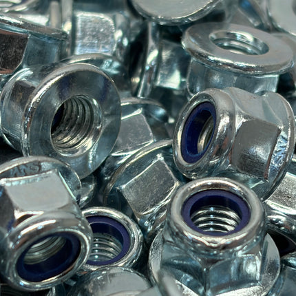 M6 Myloc Flanged Silver Nuts