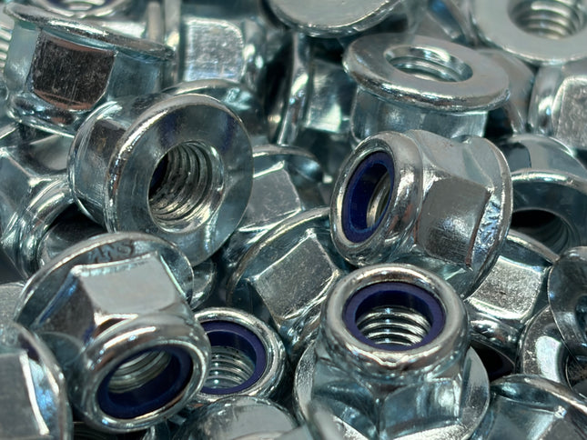 M6 Myloc Flanged Silver Nuts