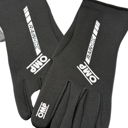 OMP Rain K Wet Weather Anti Slip Neoprene Kart / Gloves - Black my2026