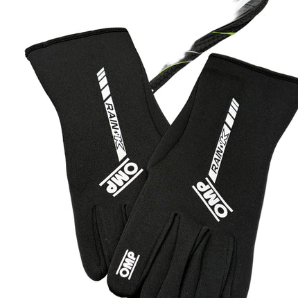 OMP Rain K Wet Weather Anti Slip Neoprene Kart / Gloves - Black my2026