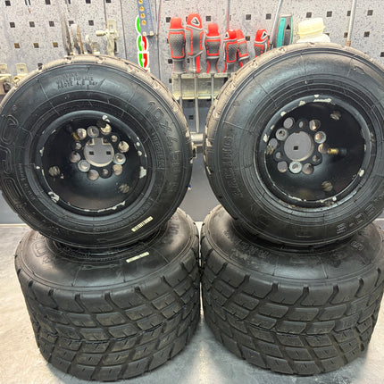 USED KART WHEELS FITTED WITH MOJO W2 TYRES
