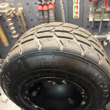 USED KART WHEELS FITTED WITH MOJO W2 TYRES