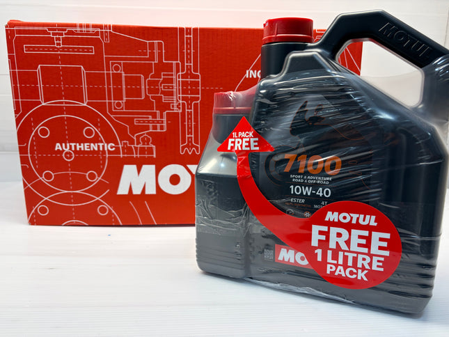 Motul 7100 4T 10W-40 Motorcycle Engine Oil Fully Synthetic 10W40 4L + 1L 5 Litre
