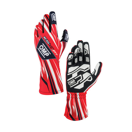 OMP KS-4 KS4 ART RED / WHITE KARTING GLOVES