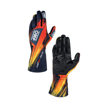 OMP KS-4 KS4 ART BLACK / ORANGE KARTING GLOVES