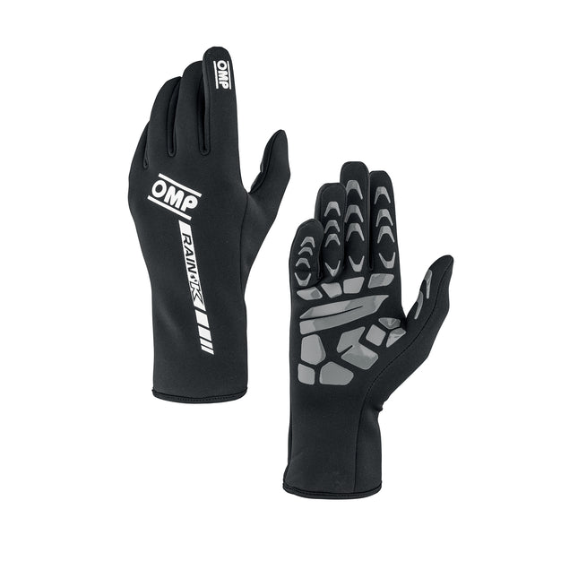 OMP Rain K Wet Weather Anti Slip Neoprene Kart / Gloves - Black my2026