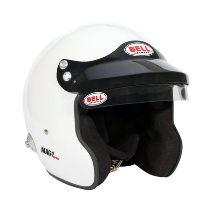 BELL MOTOR SPORT MAG-1 (HANS) FIA8859-2024 CAR RACING HELMET WHITE