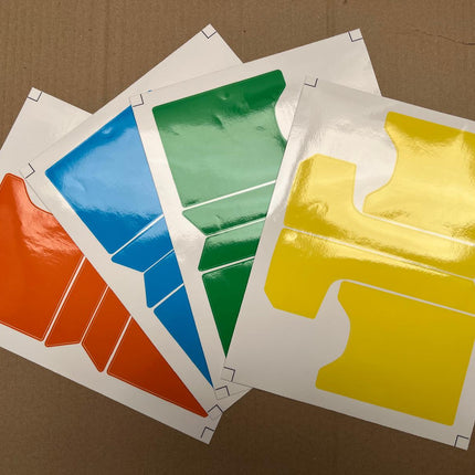 OTK Extendable Rear Bumper Outer Kart Stickers - Blue , Yellow , Red , Green
