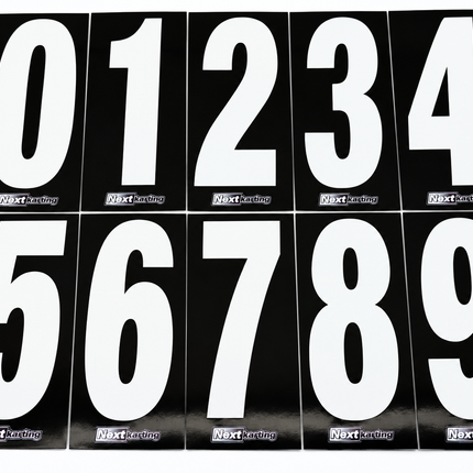 Euro Slim White numbers on Black background Pack Of 4