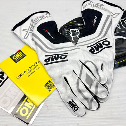 OMP KS-X Kart Gloves - FIA 8877-2022 Approved White