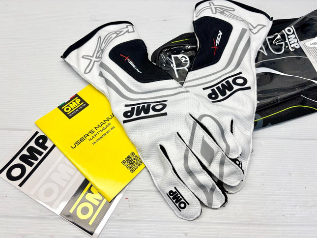 OMP KS-X Kart Gloves - FIA 8877-2022 Approved White