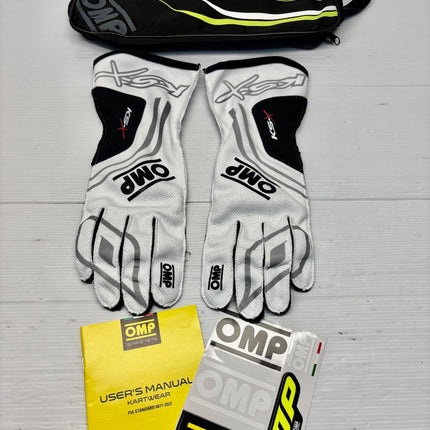 OMP KS-X Kart Gloves - FIA 8877-2022 Approved White