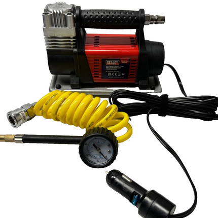 Sealey MAC04 12v Heavy Plugin Car Bike Kart Tyre Inflator Air Compressor